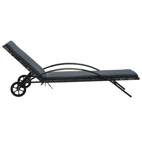 Sun Loungers With Table Poly Rattan