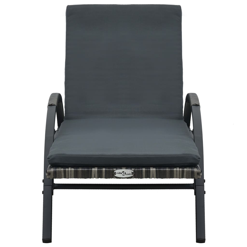 Sun Loungers With Table Poly Rattan