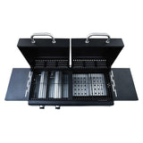 Gas Charcoal Combo Grill With 3 Burners