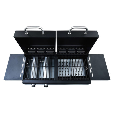 Gas Charcoal Combo Grill With 3 Burners