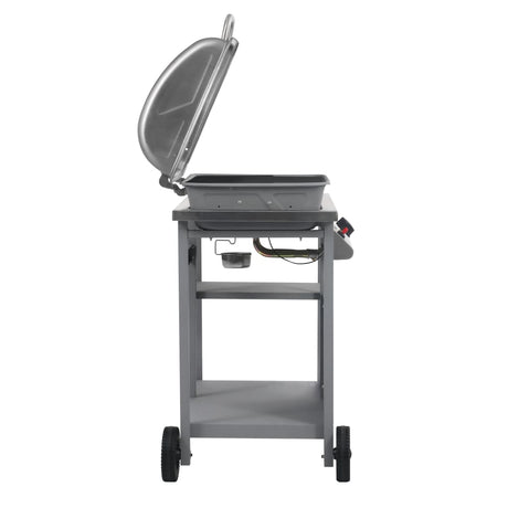Gas Bbq Grill With 3-Layer Side Table Black And