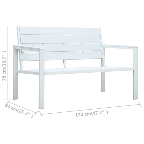Garden Bench 120 Cm Hdpe Wood Look