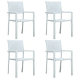 Garden Chairs 4 Pcs Plastic Rattan Look
