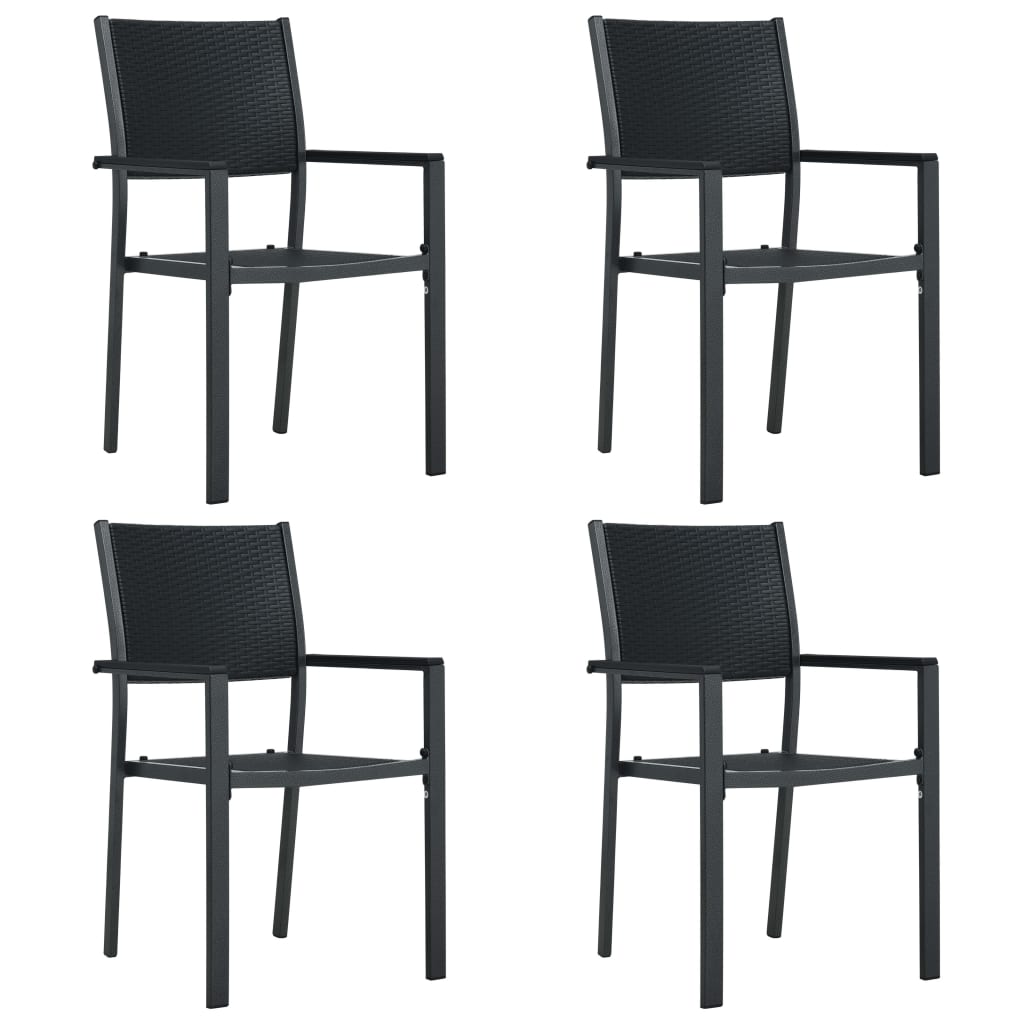 Garden Chairs 4 Pcs Plastic Rattan Look
