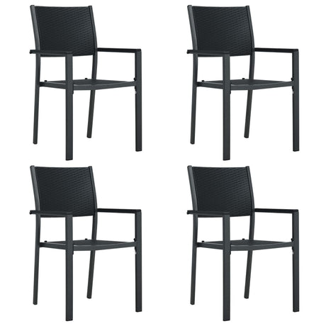 Garden Chairs 4 Pcs Plastic Rattan Look