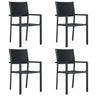Garden Chairs 4 Pcs Plastic Rattan Look