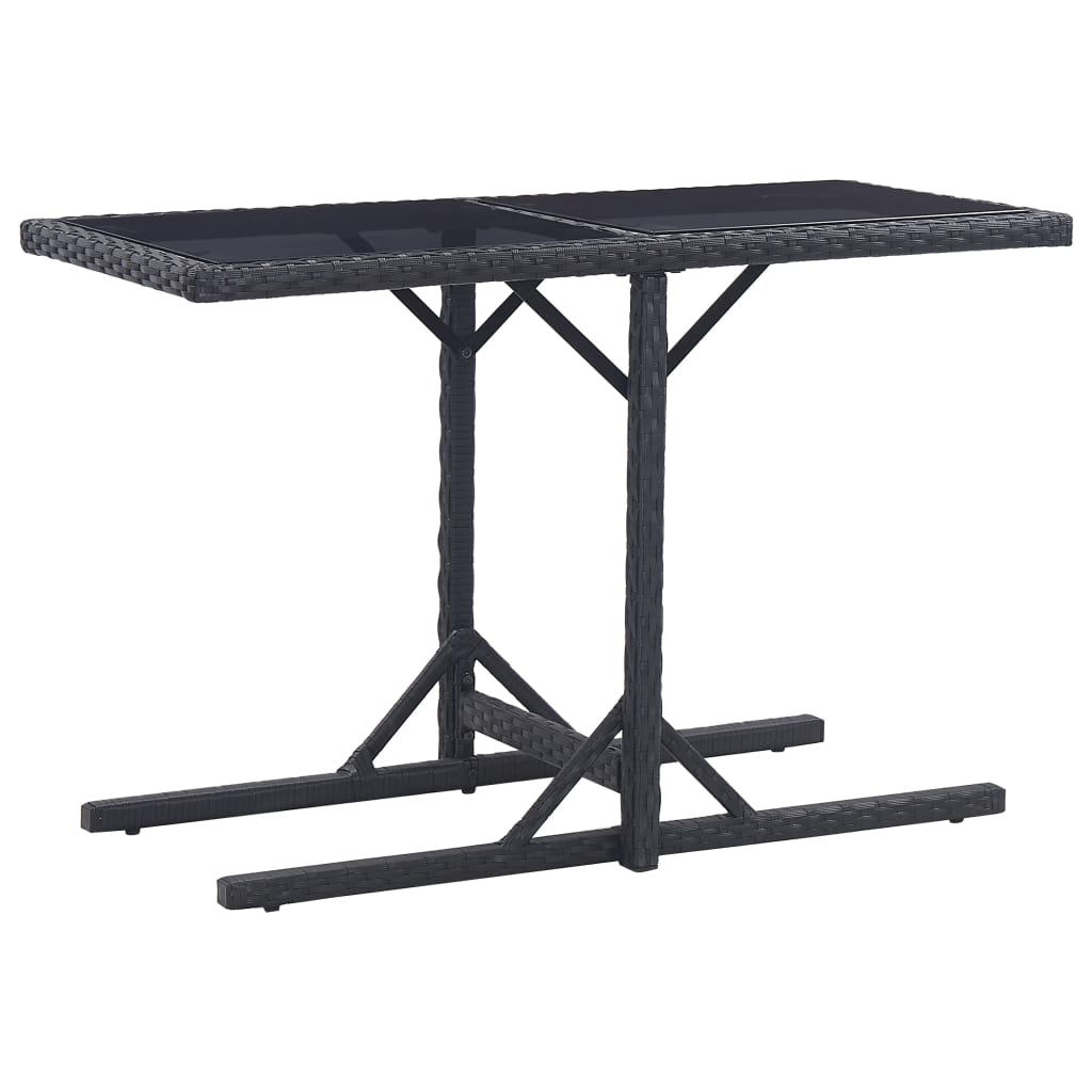 Garden Table Anthracite Poly Rattan And Solid Acacia Wood