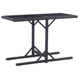 Garden Table Anthracite Poly Rattan And Solid Acacia Wood