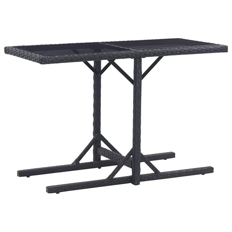 Garden Table Anthracite Poly Rattan And Solid Acacia Wood