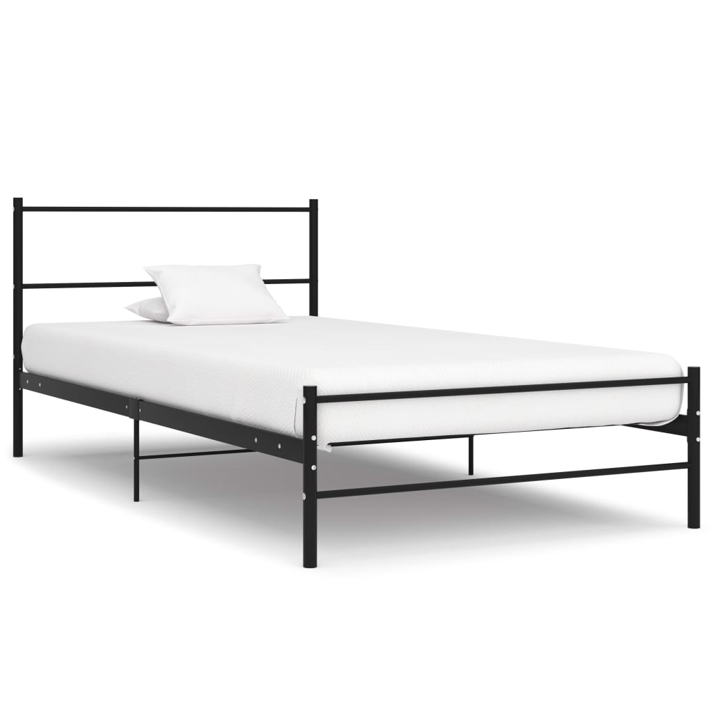 284689 vidaXL Bed Frame without Mattress Black Metal 100x200 cm