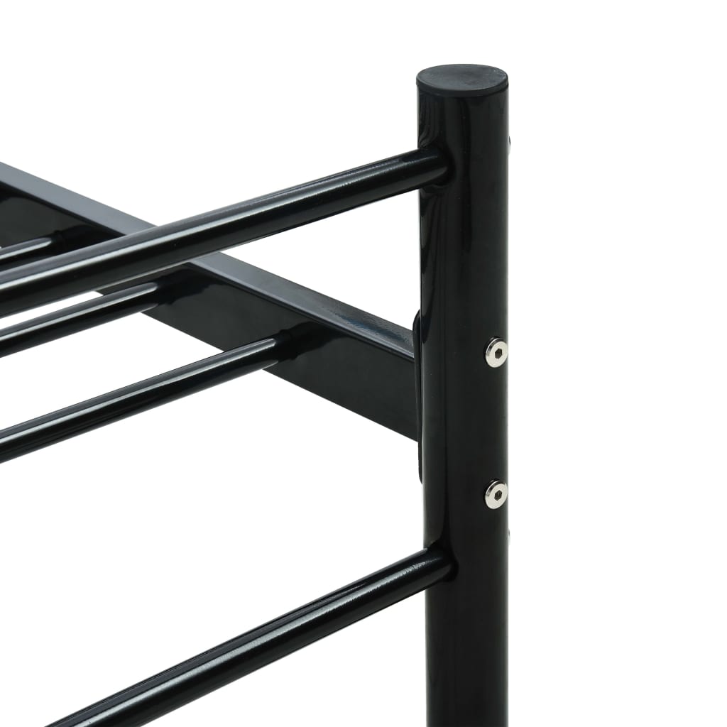 284689 vidaXL Bed Frame without Mattress Black Metal 100x200 cm