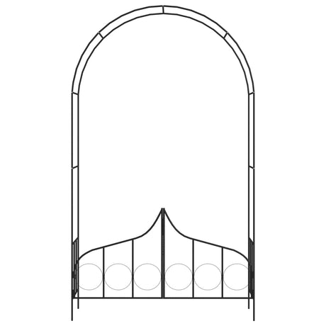 Garden Arch With Gate Black 138X40X238 Cm Iron