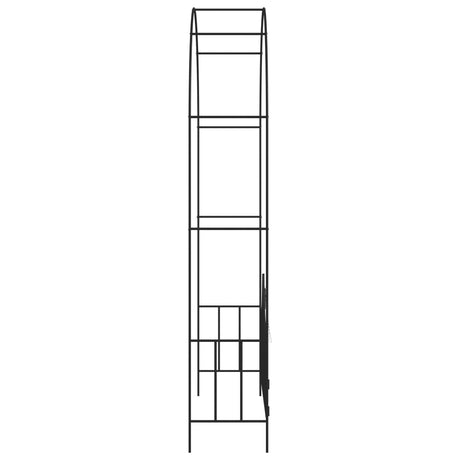 Garden Arch With Gate Black 138X40X238 Cm Iron
