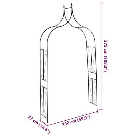 Garden Arch Dark Green 120X38X258 Cm Iron