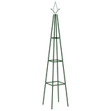 Garden Climbing Plant Racks 2 Pcs Dark Green 35X35X195 Cm Iron
