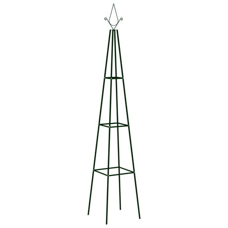 Garden Climbing Plant Racks 2 Pcs Dark Green 35X35X195 Cm Iron