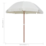 Garden Parasol With Steel Pole