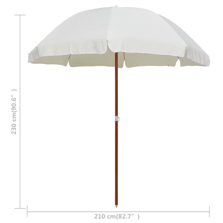 Garden Parasol With Steel Pole