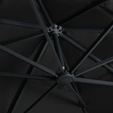 Cantilever Garden Parasol with LED Lights and Aluminium Pole 400x300 cm Black