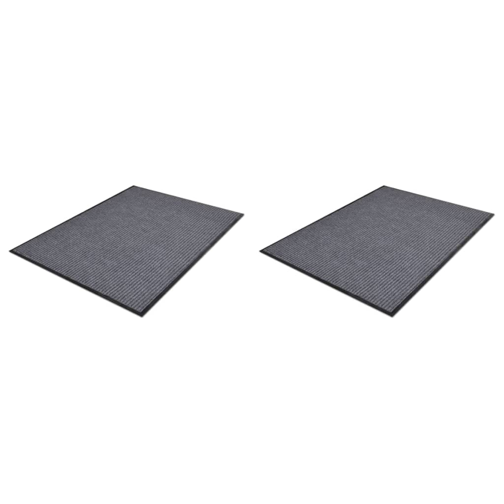 Pvc Door Mats 2 Pcs Grey 90X60 Cm