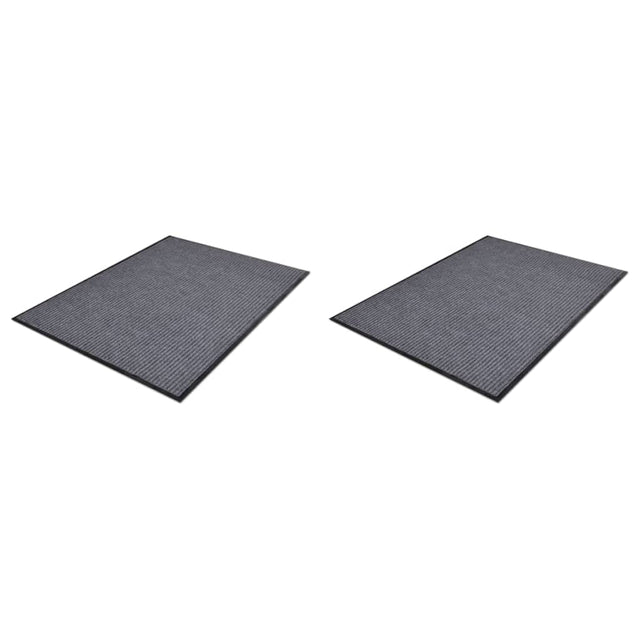 Pvc Door Mats 2 Pcs Grey 90X60 Cm