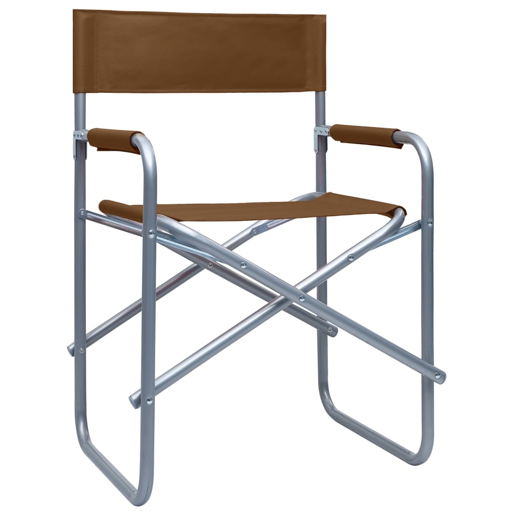 Director's Chairs 2 pcs Steel Brown