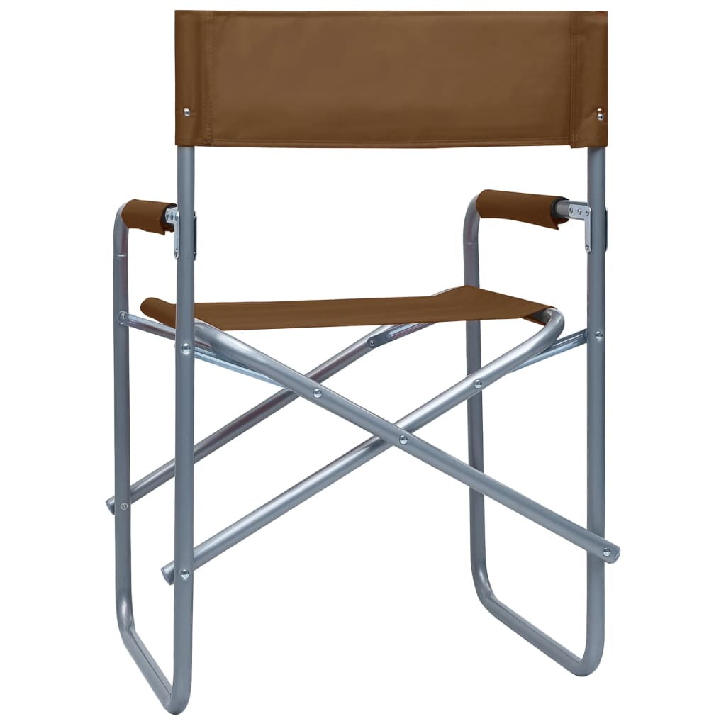 Director's Chairs 2 pcs Steel Brown