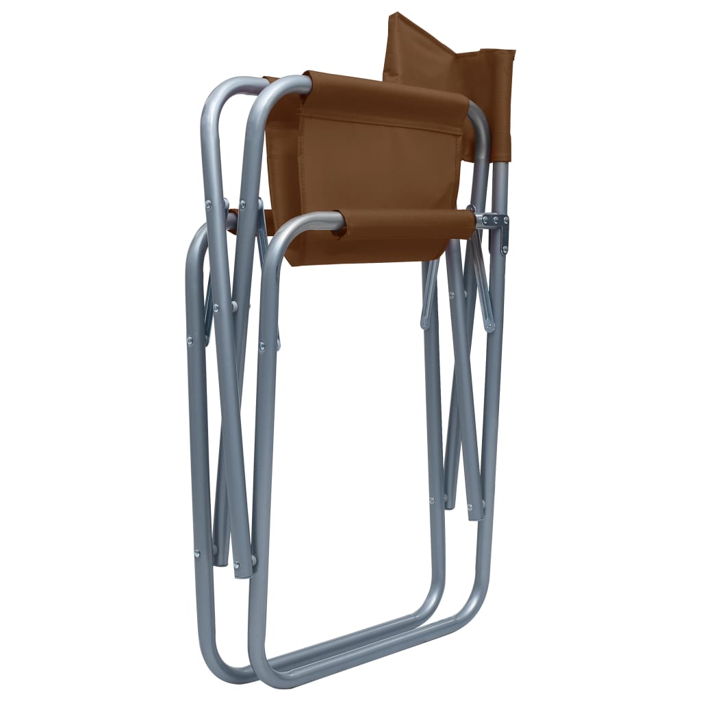Director's Chairs 2 pcs Steel Brown
