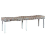 Bench 160 Cm Natural Kubu Rattan And Solid Mango Wood