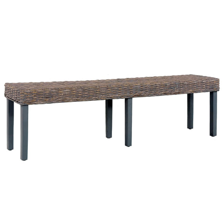 Bench 160 Cm Natural Kubu Rattan And Solid Mango Wood