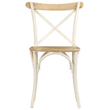 Cross Chairs 4 Pcs White Solid Mango Wood