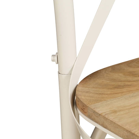 Cross Chairs 4 Pcs White Solid Mango Wood