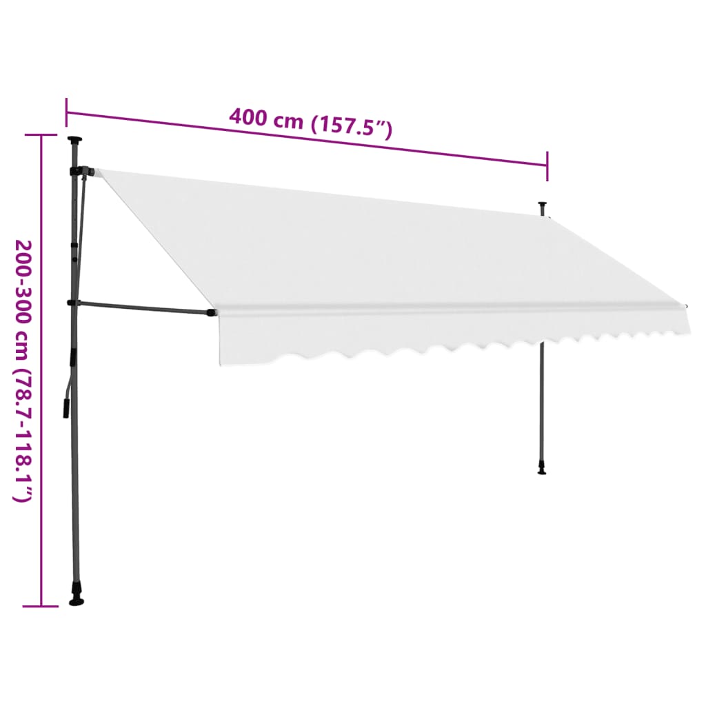 Manual Retractable Awning With Led