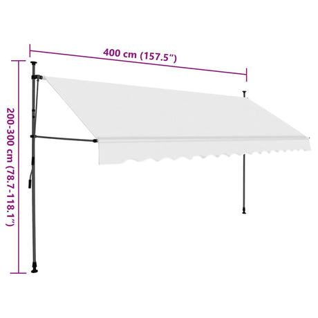 Manual Retractable Awning With Led