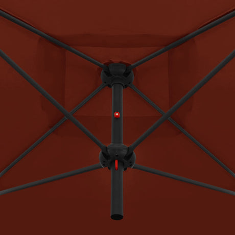Double Parasol With Steel Pole 250X250 Cm Bordeaux