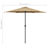 Garden Parasol With Aluminium Pole 270X246 Cm