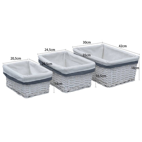 3 Piece Nesting Basket Set Willow