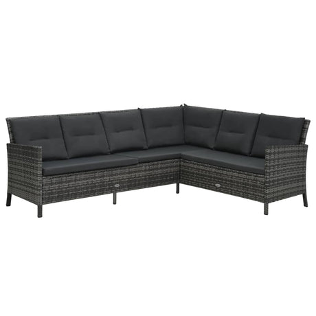 4 Piece Garden Lounge Set With Cushions Poly Rattan Grey