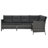 4 Piece Garden Lounge Set With Cushions Poly Rattan Grey