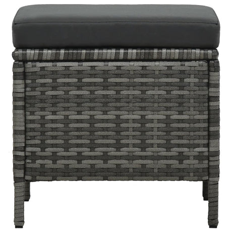 4 Piece Garden Lounge Set With Cushions Poly Rattan Grey