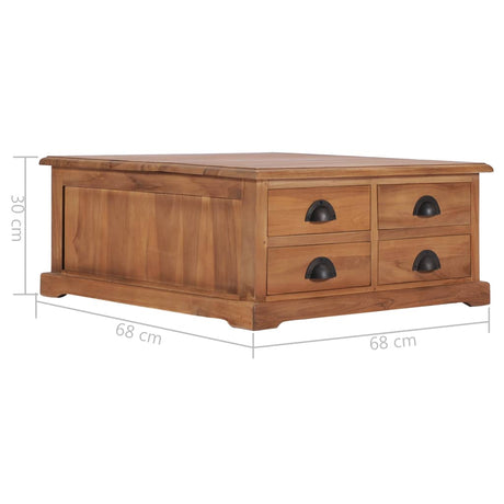 Coffee Table 68X68X30 Cm Solid Teak Wood