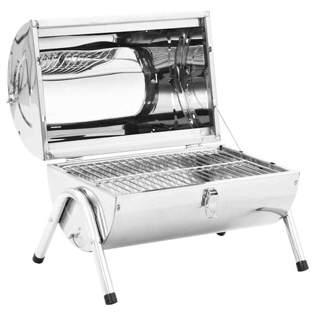 Portable Tabletop Charcoal Bbq Grill Stainless Steel Double Grids
