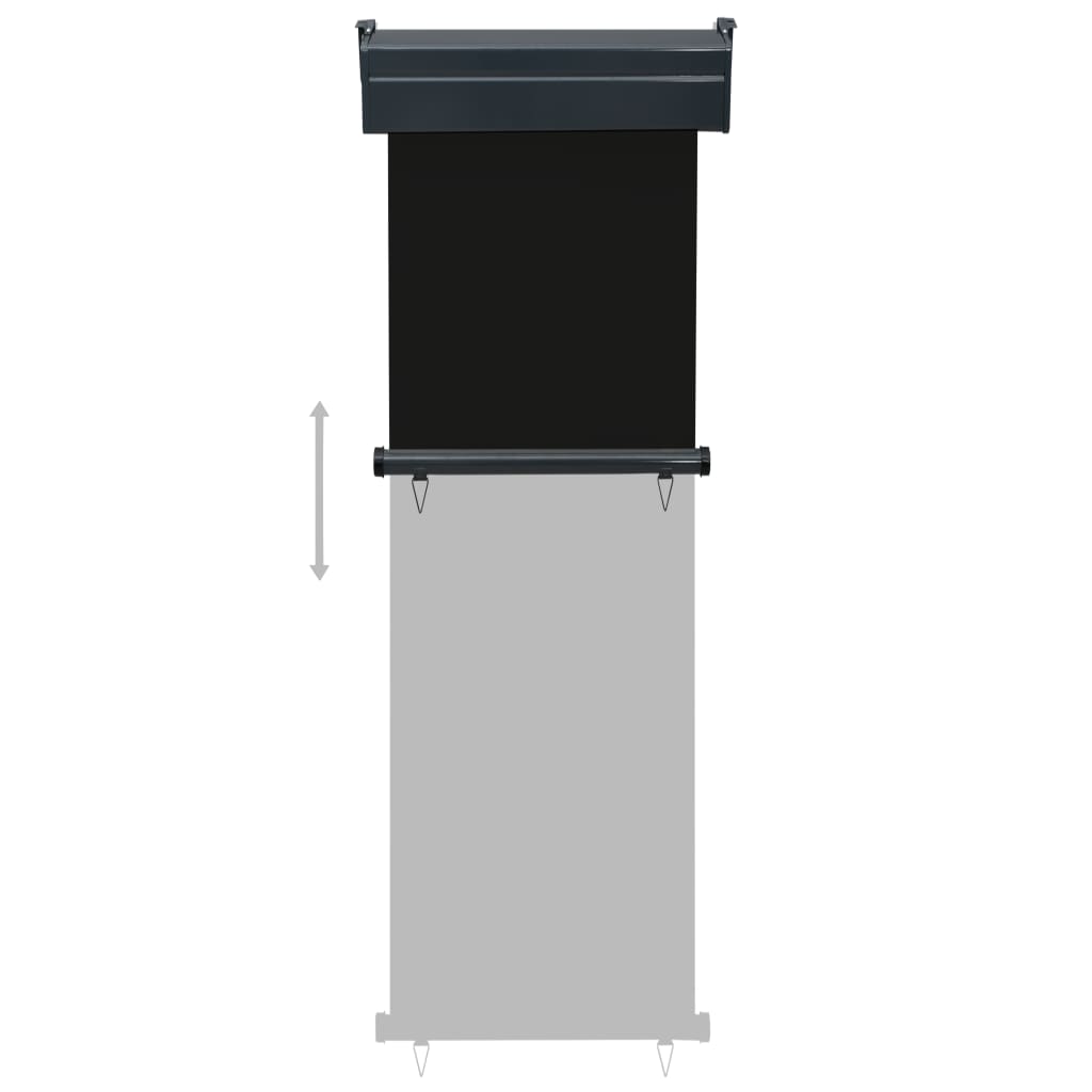 Balcony Side Awning 65x250 cm Black