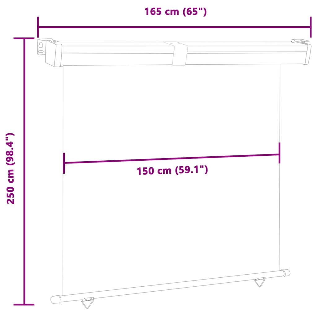 Balcony Side Awning 165x250 cm Brown