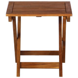 Sunlounger With Table Solid Acacia Wood Brown