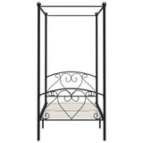 284434 vidaXL Canopy Bed Frame without Mattress Black Metal 100x200 cm