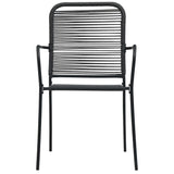 Garden Chairs 2 Pcs Cotton Rope And Steel Black