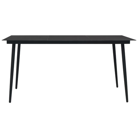 7 Piece Outdoor Dining Set Cotton Rope And Steel Black