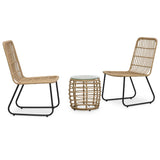 3 Piece Bistro Set Poly Rattan