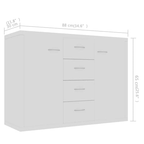 Sideboard 88X30X65 Cm Engineered Wood